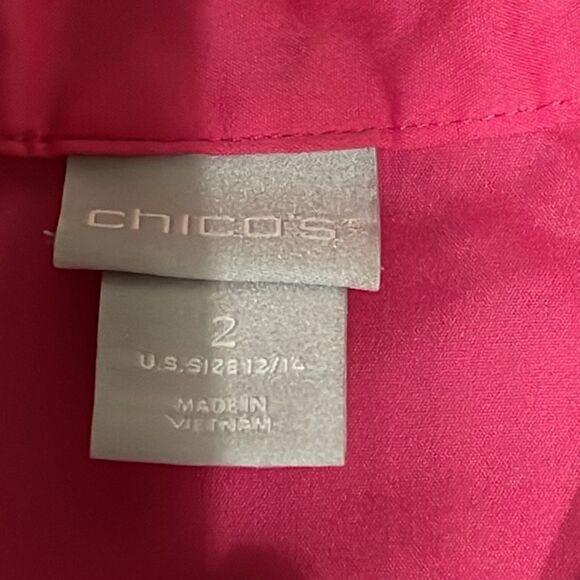 Chico’s Size 2 Pink Collar Pullover. 3/4 sleeves. - Picture 3 of 6